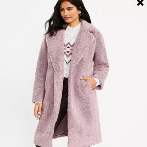 NWT Loft Lavender Sherpa Coat